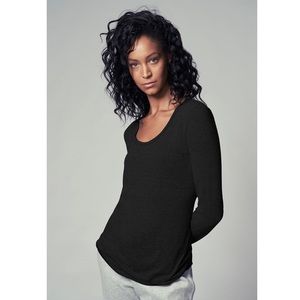 NWT B NEW YORK Recycled Everyday Scoop Neck Tee in Black